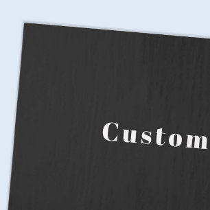 Stylish Custom Name or other Text Black & White Tissue Paper