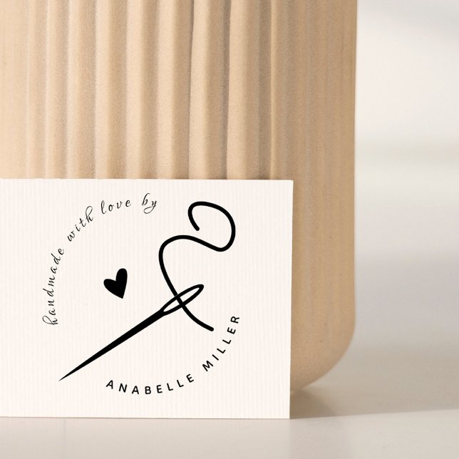 Stylish Custom Name Sewing Handmade With Love Self-inking Stamp (Creator Uploaded)