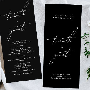 Stylish Custom Names Wedding Ceremony Program Programme