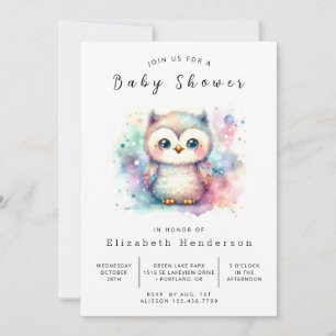Stylish Custom Owl Baby Shower Invitation