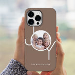 Stylish Custom Photo Brown Case-Mate iPhone 14 Pro Max Case<br><div class="desc">This simple and stylish phone case is decorated with the word JOY on a brown background.
Customise it with your photo and name.</div>