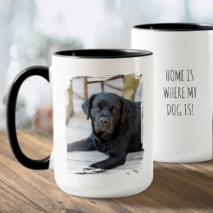 Stylish Custom Photo Paint Brushstroke Dog Modern Mug