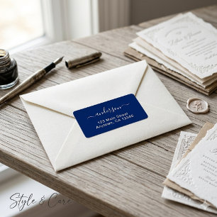 Stylish Custom Printed Navy Address Stickers