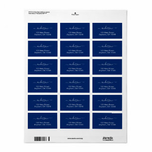 Stylish Custom Printed Navy Address Stickers