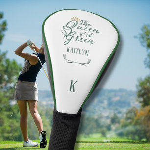 STYLISH CUSTOM QUEEN OF THE GREEN NAME GOLF HEAD COVER