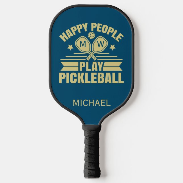 Stylish Custom Teal Personalised Name Initials  Pickleball Paddle (Front)