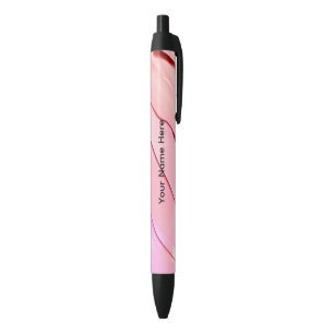 Stylish Custom with Shades of Pink Background Black Ink Pen