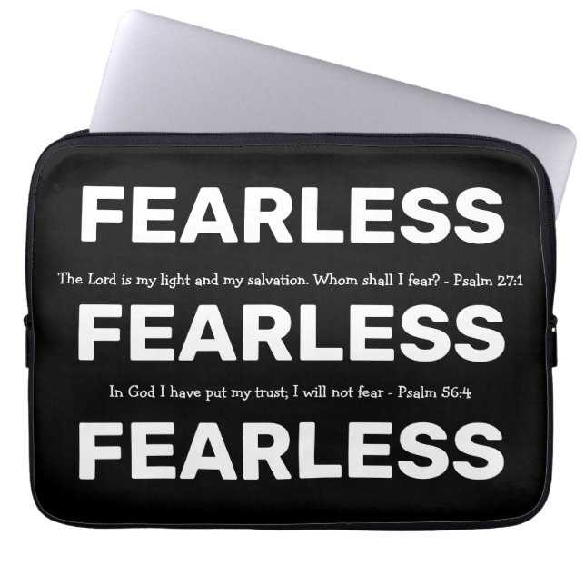 Stylish Customisable Christian FEARLESS Laptop Sleeve (Front)