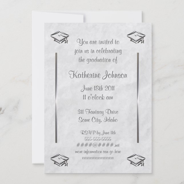 Stylish Customisable Graduation Invitations (Back)