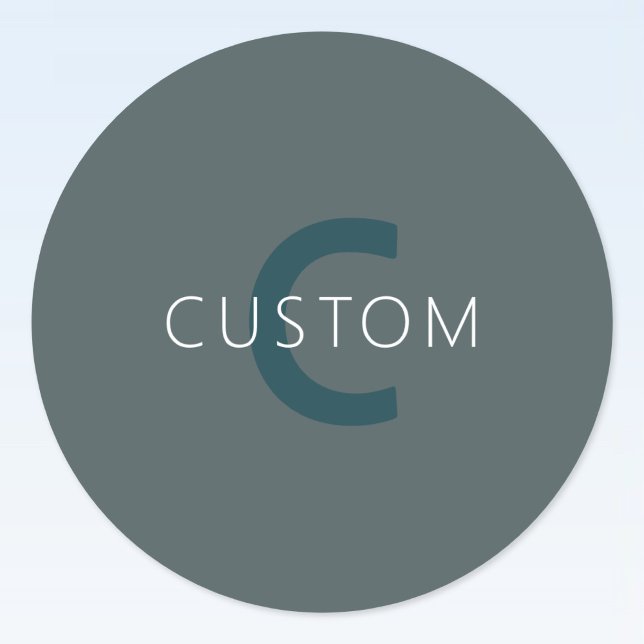 Stylish Customisable Monogram Template Classic Round Sticker (Creator Uploaded)
