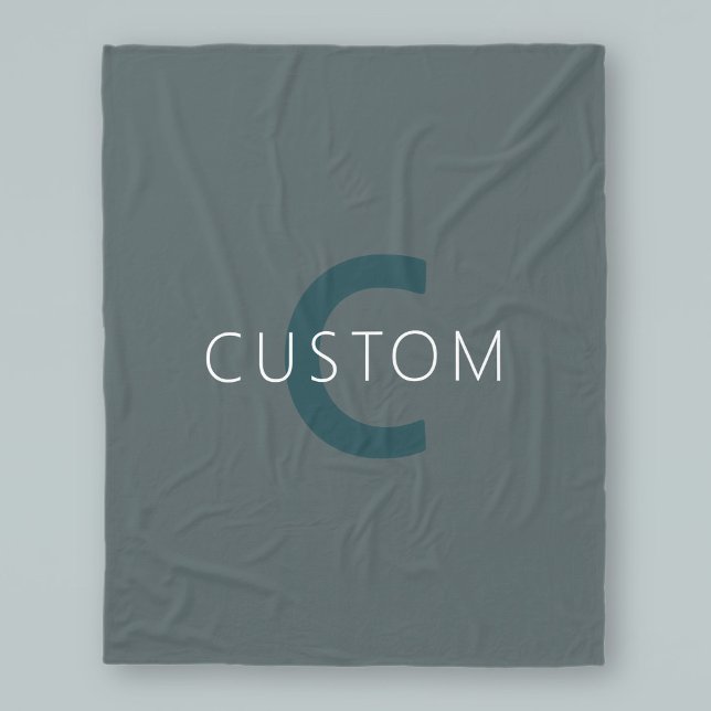 Stylish Customisable Monogram Template Fleece Blanket (Creator Uploaded)