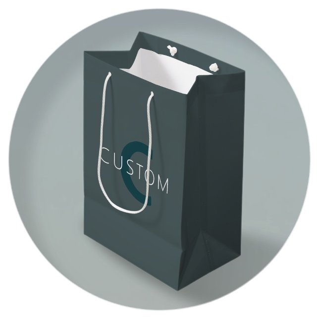 Stylish Customisable Monogram Template Medium Gift Bag (Creator Uploaded)