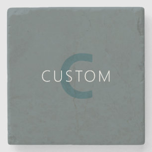 Stylish Customisable Monogram Template Stone Coaster