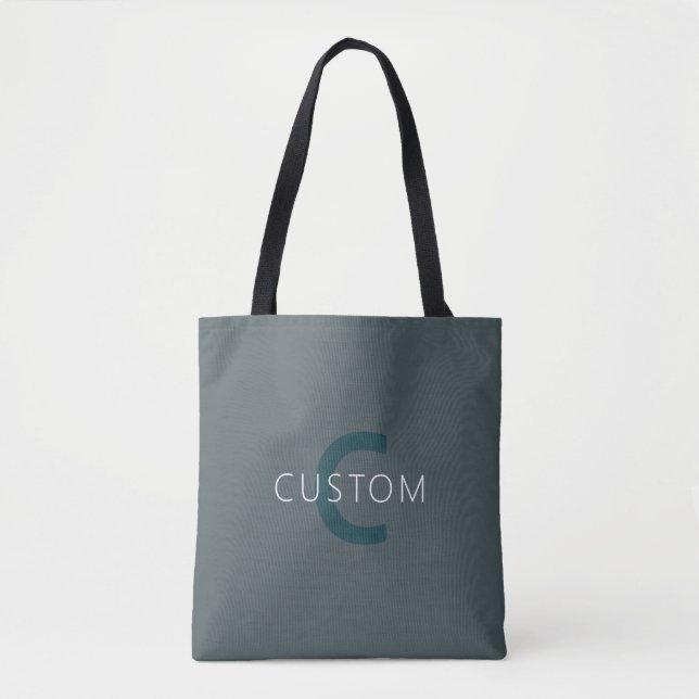Stylish Customisable Monogram Template Tote Bag (Front)