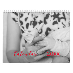 Stylish customisable retro photo calendar. calendar