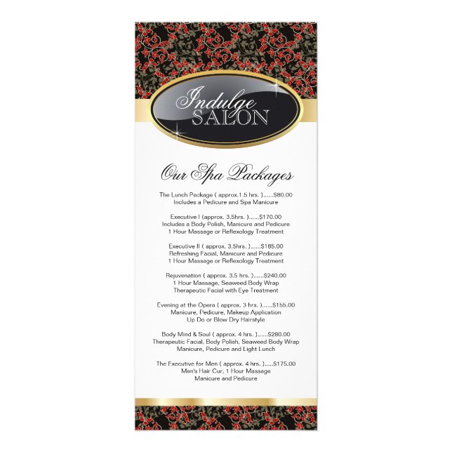 Stylish Customisable Salon Rack Card (Front)