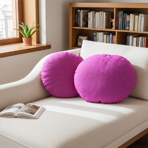 Stylish Cute and Elegant Abstract Hot Pink Pattern Round Cushion