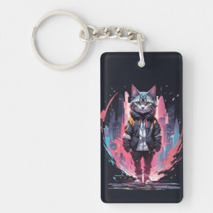 Stylish Cute Cat Design Key Ring