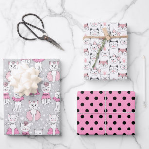 Stylish Cute Cats Wrapping Paper Sheet