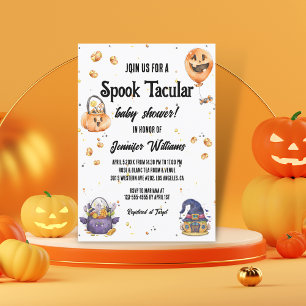 stylish cute halloween spook tacular baby shower invitation