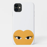 Stylish Cute Heart with Eyes on White