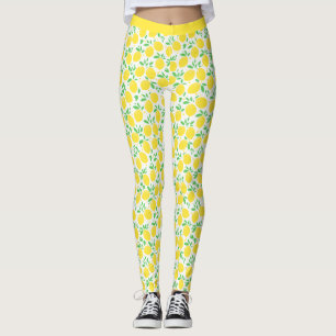 Stylish Cute Lemon Fruit Yellow Orchard Yoga Leggings