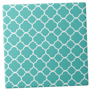 Stylish Cute Teal Turquoise Moroccan Print Pattern Tile