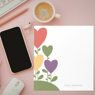 Stylish Cute Trendy Colorful Hearts Girly Notepad