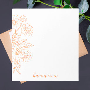 Stylish Cute Unique Modern Simple Floral Notepad