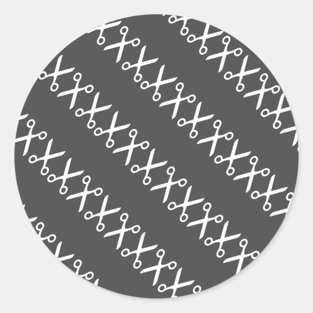 Stylish Cutting Scissors Hairdresser Tailor Classic Round Sticker (Front)