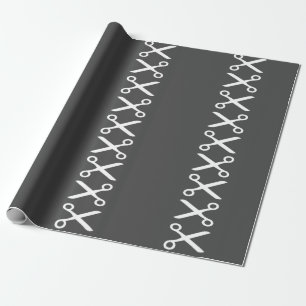 Stylish Cutting Scissors Hairdresser Tailor Wrapping Paper