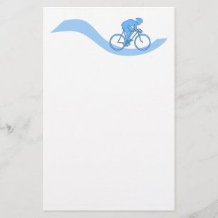 Stylish Cycling Themed Design in Blue. Stationery