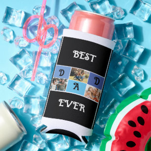 Stylish Dad Custom Modern Father's Day Photo Seltzer Can Cooler