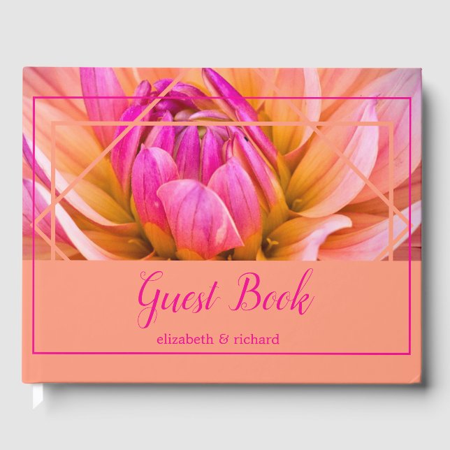 Stylish Dahlia Guest Book (Front)