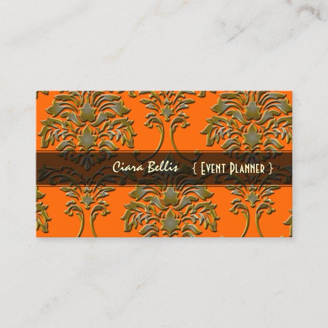 Stylish damask, business cards (Front)