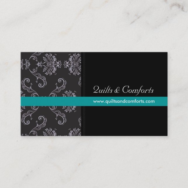 Stylish Damask Business Cards (Front)