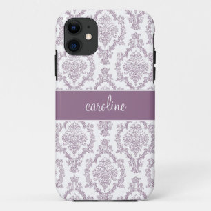 Stylish Damask iPhone Cases (Purple)