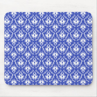 Stylish damask pattern. Blue and white. Mouse Pad