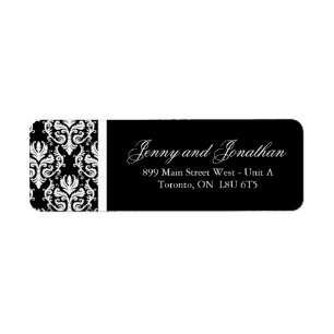 Stylish Damask RSVP Address Labels