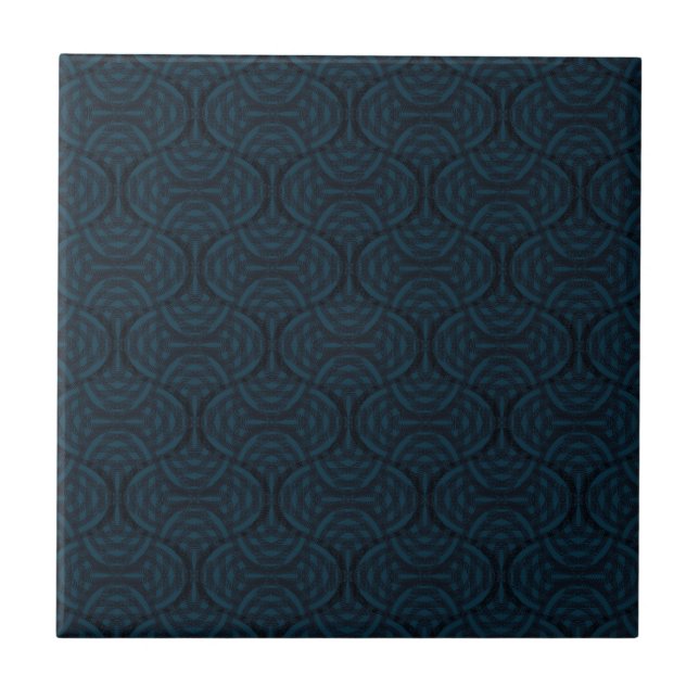 Stylish dark blue in art deco style. tile (Front)