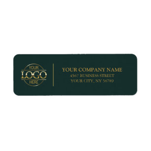 Stylish Dark Green Business Logo Return Address