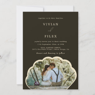 Stylish Dark Green Photo Invitation