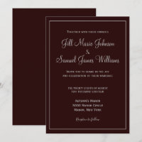 Stylish Dark Plum and Grey Wedding