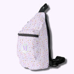 Stylish Delicate Wildflowers Lavender Sling Bag<br><div class="desc">This stylish sling bag features an all-over pattern of dainty wildflowers on a lavender background and your monogram initial on the front. Three zippered compartments can easily store your keys, wallet, phone, camera, and plenty more. Wear it as a crossbody or over one shoulder, and attach the adjustable strap to...</div>