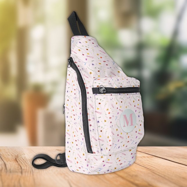 Stylish Delicate Wildflowers Pink Sling Bag (Stylish Delicate Wildflowers Pink Sling Bag)