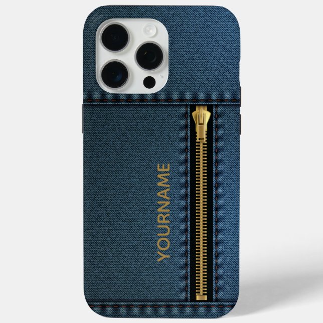 Stylish Denim with Zipper  Case-Mate iPhone Case (Back)