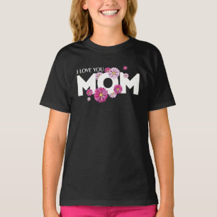 Stylish Design I Love Mum Text for Mothers day T-Shirt