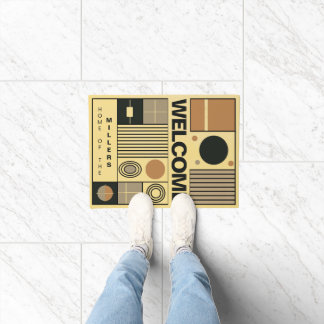 Stylish design in Bauhaus style with family name Doormat