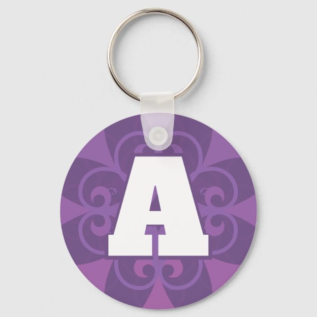 Stylish Design Initial Letter Keychain (Front)