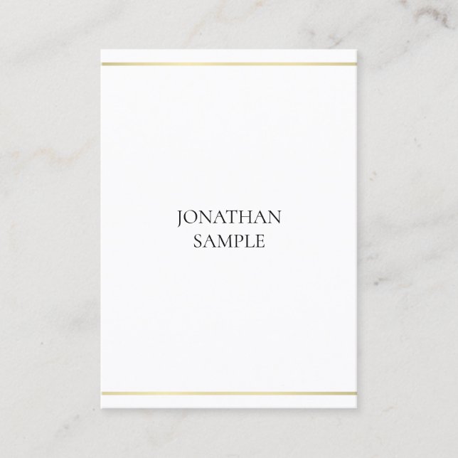 Stylish Design Modern Professional Gold Look Clean Business Card (Front)